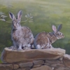 Kitchen mural on canvas, rented house near Stamford