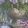 Kitchen mural on canvas, rented house near Stamford